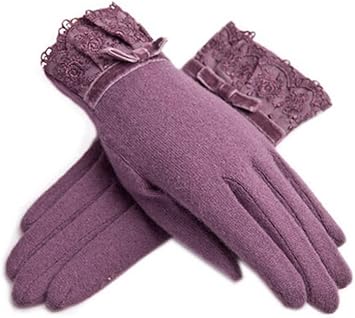 Amazon Co Jp 女性用 秋冬 防寒 暖かい 厚手 ウールグローブ ショートグローブ 手袋 レースグローブ ドレスグローブ おしゃれ プレゼント パープル スポーツ アウトドア