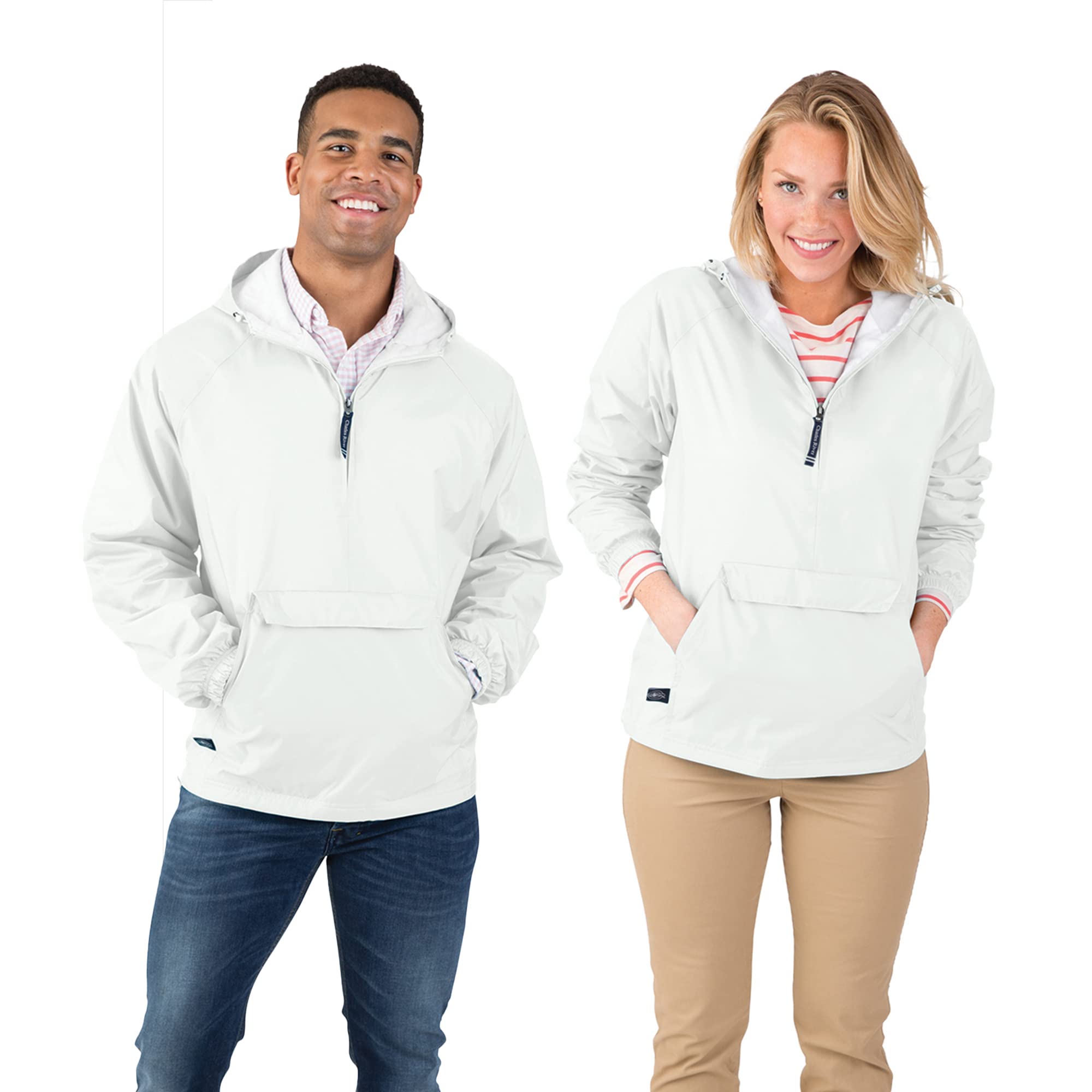 Photo 1 of 1pc Charles River Apparel Wind & Water-Resistant Pullover Rain Jacket   White, XL