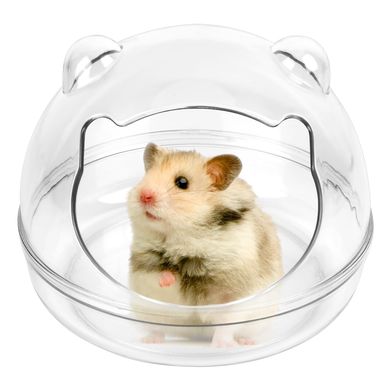 QKURT Large Hamster Sand Bath,Hamster Sand Bath Container,Transparent Hamster Toilet Hamster Bathroom,Small Pet Bathtub,Washable Small Animal Sauna Sandpit for Syrian Hedgehog Guinea Pig Chipmunk(L)