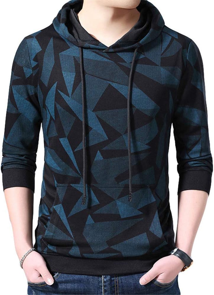 Subink Autumn and Winter Men's Clothing Men's Sweater Men's Hooded Long-Sleeved Sweater Sweatshirts for Men Supreme Sweatshirt Sweatshirts Christmas Costume Blue