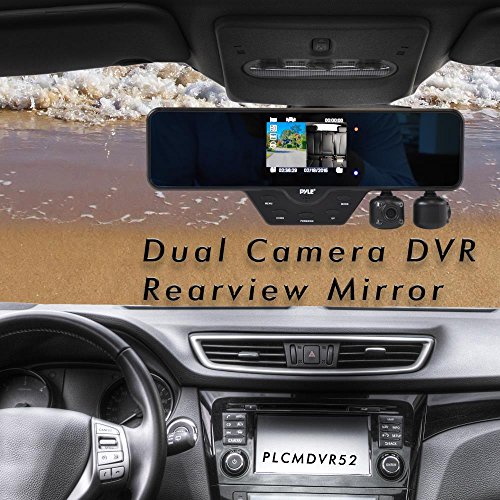 Upgraded Pyle Dual Dash Cam Car DVR, HD 1080p, 3.5" LCD 