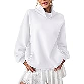 EasyGala Womens Fleece Sweatshirts with Pockets Oversized Turtleneck Pullover Trendy Long Sleeve Tops Fall Fashion Shirts