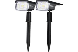 LEREKAM Solar Spot Lights, IP65 Waterproof 40 LEDs Landscape Spotlights,USB & Solar Powered Wall Lights Dark Sensing Auto On/Off,3 Modes Outdoor Solar Garden Lights for Yard Porch 2 Pack