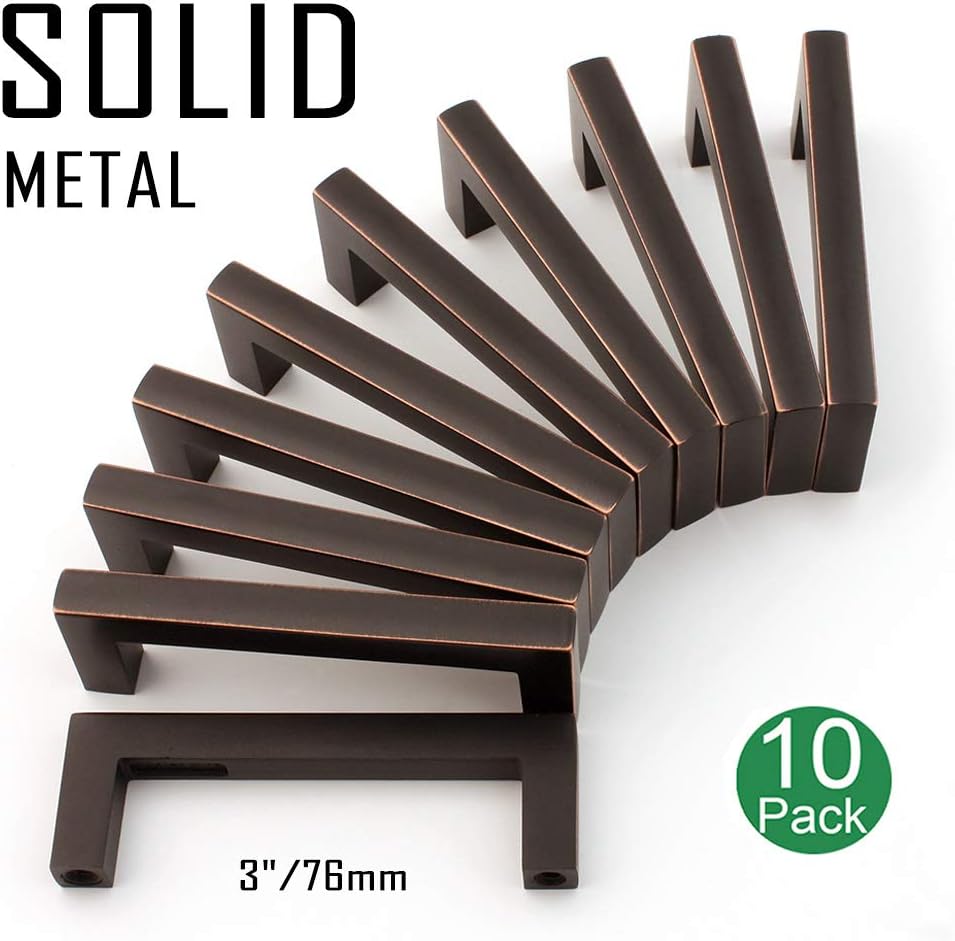 Best Black Square Bar Cabinet Handle 10′ 10Pack