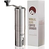 JavaPresse Manual Coffee Grinder — Stainless Steel Manual Conical Burr Coffee Bean Grinder with Hand Crank and 18 Adjustable 