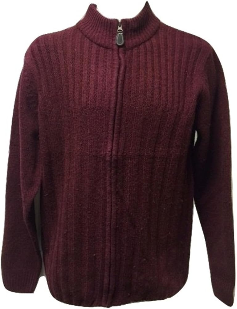 Mens 100 Lambs Wool Cardigan, Full Zip,Gents,Golf Cardigan, Chain