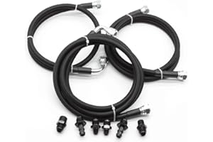 Autoutfit 47RE Transmission Cooler Lines Kit PTFE braided hose For Cummins 1996-02 Dodge Ram 2500 3500 Cummins 5.9L Heavy Duty Hose
