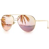 SUNGAIT Oversized Aviator Sunglasses Womens Polarized Lens SGT603 | One-Piece Temple Design, Lightweight Metal Frame, Timeless Style, UV400 Protection, Ideal for Daily Wear, Beach &amp; Travel