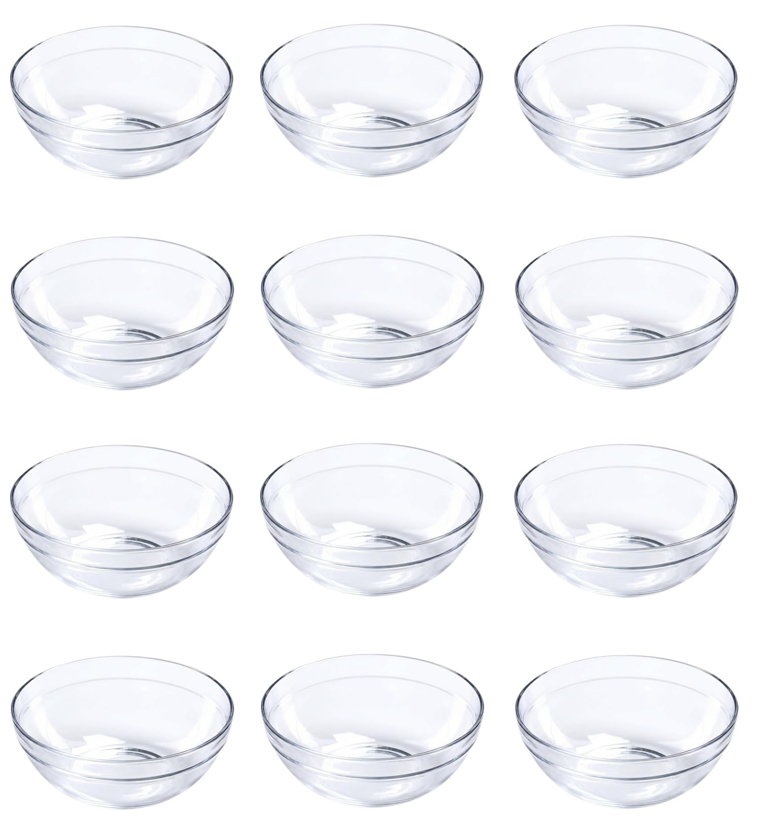 Provance Set of 6 - 24 Dip Bowls, Dessert Bowls, Diameter 9 cm, Glass Bowls, Tapas Bowls (Pack of 12)