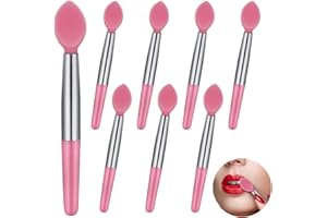 8Pcs Small Silicone Lip Brushes, Reusable Mini Silicone Lip Brush Make Up Lip Spatula Tool Portable Lip Brush Applicator Make