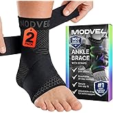 Modvel Foot & Ankle Brace Socks with Adjustable Support Strap – Compression Sleeve for Sprained Ankle, Plantar Fasciitis Relief Tendonitis & Arthritis, Stabilizing Foot & Ankle Support for Women & Men