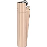 Clipper - Metal Lighter - Iconic Premium Refillable Butane Lighter - Replace Butane, Flint, and Spark Wheel for Unlimited Lights - Long-Lasting Durable Metal Body - 1 Pack - Rose Gold