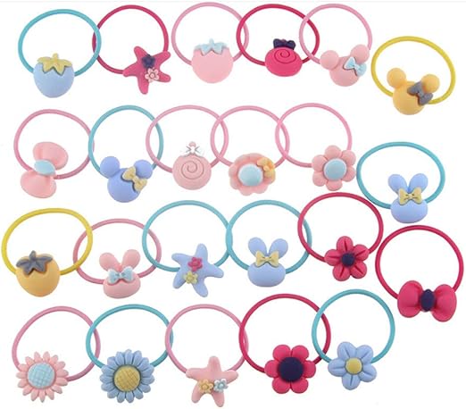Amazon Com Mgqfy 30 Pcs Baby Girls Hair Ties Bow Elastic 1 Inch