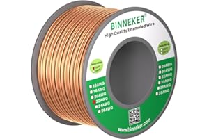 BINNEKER 22 AWG Magnet Wire - Enameled Copper Wire - Enameled Magnet Winding Wire - 4 oz - 0.0256" Diameter 1 Spool Coil Natural Temperature Rating 155℃ Widely Used for Transformers Inductors