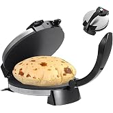 1200W Electric Roti Maker with Double-Sided Heating, Adjustable Temperature, 12-Inch Non-Stick Plates for Perfect Chapati, Pancakes, Crepes &amp; Omelettes