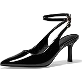 GotSoft Womens Pointed Toe High Heels Slingback Stiletto Ankle Strap Pumps Dress Shoes