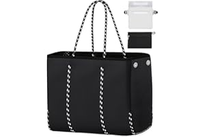 IBFUN Neoprene Bag, Large Multipurpose Beach Bag Neoprene Tote Bag with Inner Pocket for Women/Pool