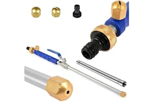 High Pressure Power Washer Wand(Spring Hose,Hose Connector, 2 Nozzle Heads All Included), Flexible Garden Watering Sprayer fo