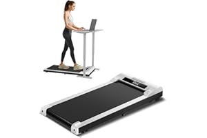 CURSOR FITNESS Under Desk Treadmill with Full-Screen Display, Walking Pad for Home Small, 2.5 HP Quiet Brushless, 265 LBS Capacity
