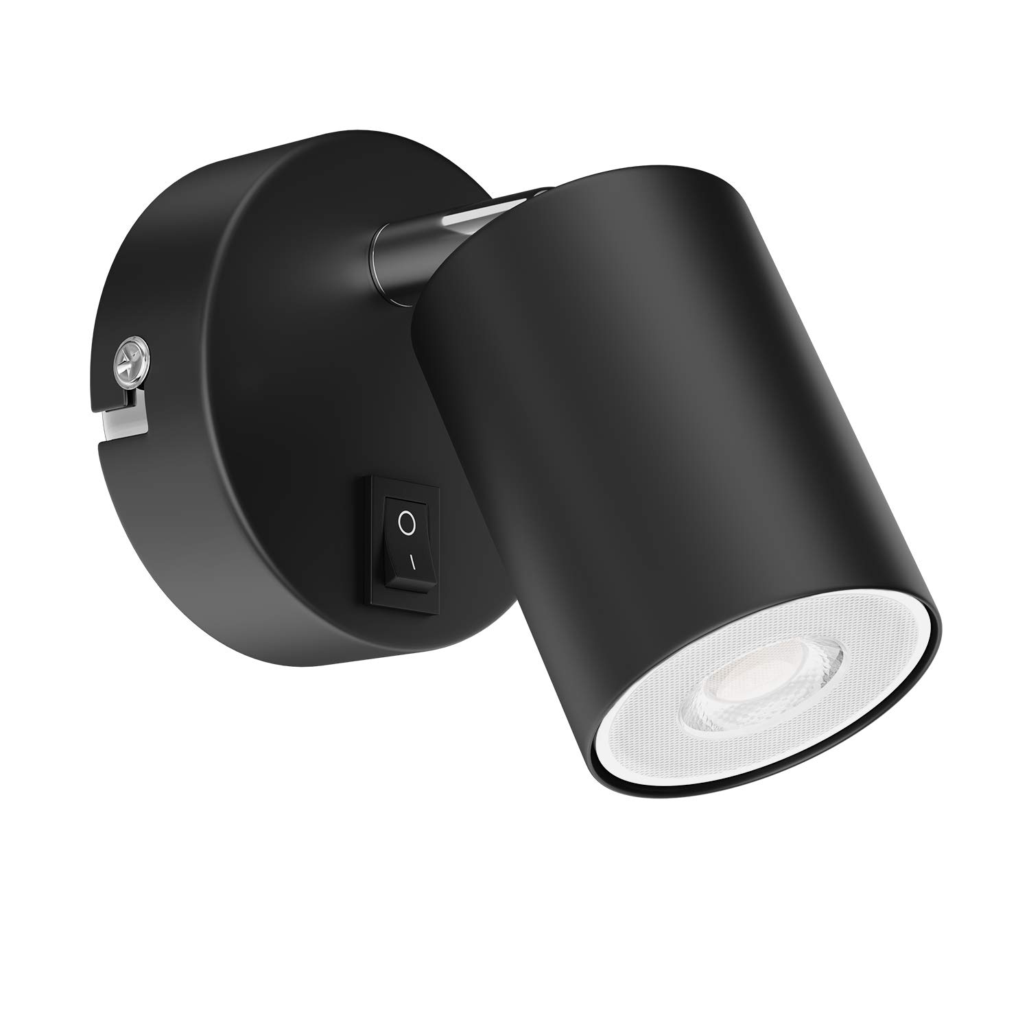 ledscom.de Wall spot WAIKA, Single Light, with Switch, GU10, Black matt, incl. 468lm LED GU10 lamp, Warm-White — image 1