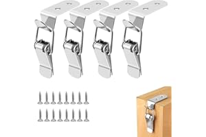 4Pack Stainless Steel Toggle Latch, 90 Degree Spring Loaded Box Latch with Screws for Cabinets and Drawers