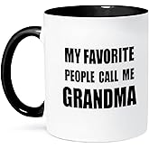 3dRose My Favorite People Call Me Grandma - black text design for grandmother 11oz Two-Tone Black Mug