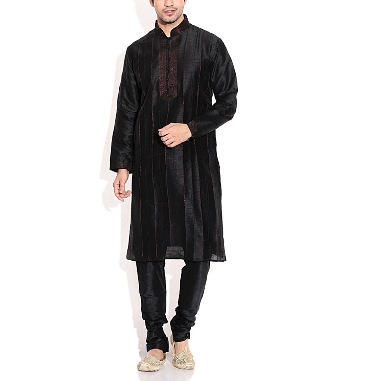 royal kurta men's silk blend pintuck thread sherwani