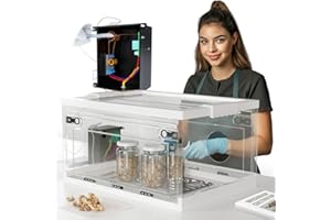 Trippy TEK Advanced Still Air Box with Induction Scalpel Sterilizer for Agar Work, LC Prep, and Mycology – Collapsible SAB for Growing Mushrooms, Fungi, and Mycelium – Includes LED Light and Wire Rack