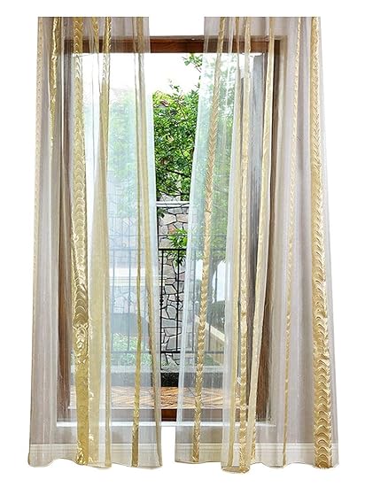 Amazon Com Aside Bside Modern Style Sheer Curtains Rod Pockets