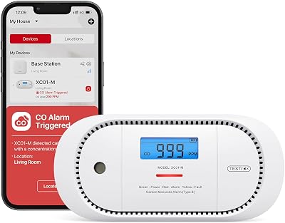 X-Sense XC01-M Carbon Monoxide Alarm with SBS50 Base Station Compatible