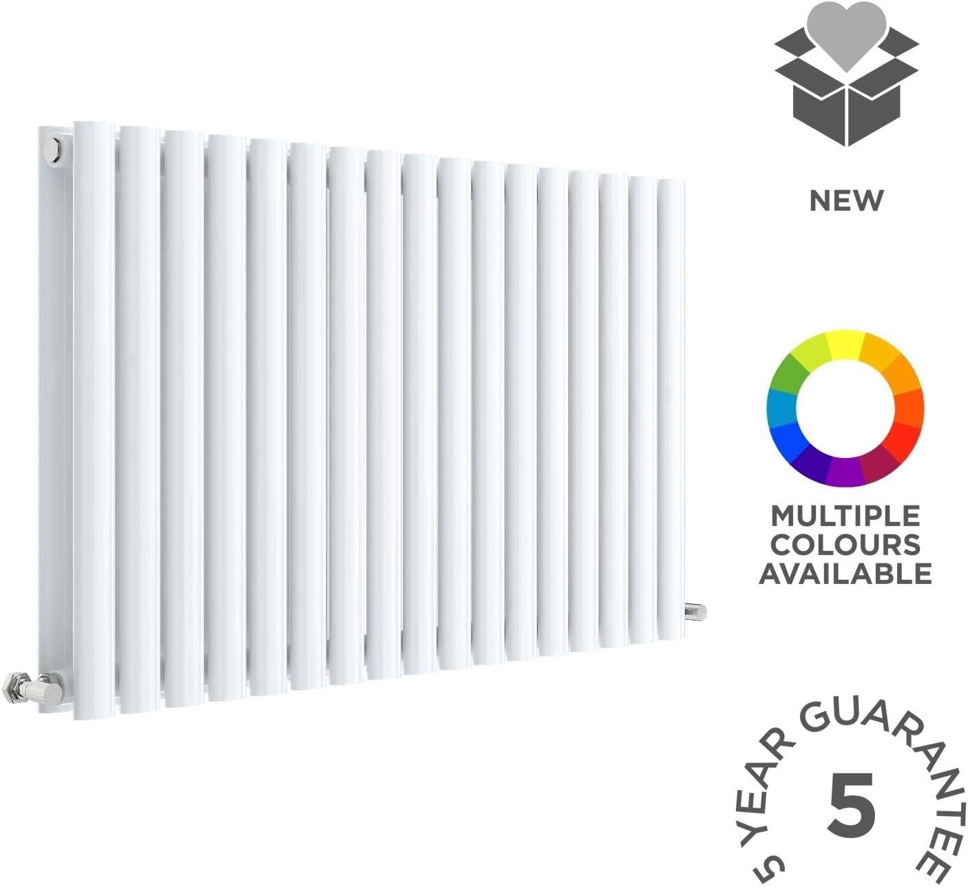 Nuie HL339D Revive Modern Home Wall Mount Designer Horizontal Double Panel Radiator, 600mm x 992mm x 78mm, High Gloss White - Image 5