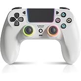 GUOC LED Wireless Controller for PS5 with Hall Effect Joystick and Trigger,4 Macron Boutton Extended Grip Controller Compatible with PS5 Pro/Slim, Dual Vibration, Remap/Turbo Function