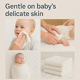 Dudu N Girlie Baby Terry Towelling Nappies 6x 60x60cm White view 2