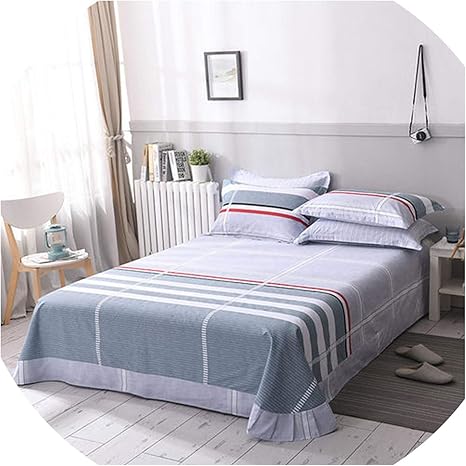 Amazon Get In カラフル ツインフラットシーツ キングサイズ 格子縞 ベッドシーツ クイーンサイズ コットン ベッドライン マルチカラー グリッド ベッドシーツ 2pcs Pillowcaswe ボックスシーツ オンライン通販