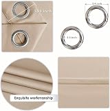 DWCN Blackout Curtains 55x79 Beige 2 Panels Thermal Insulated Eyelet</n>“ view 2