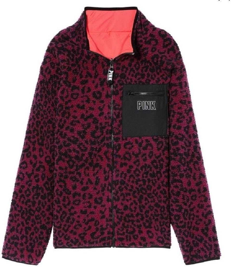 pink leopard sherpa hoodie