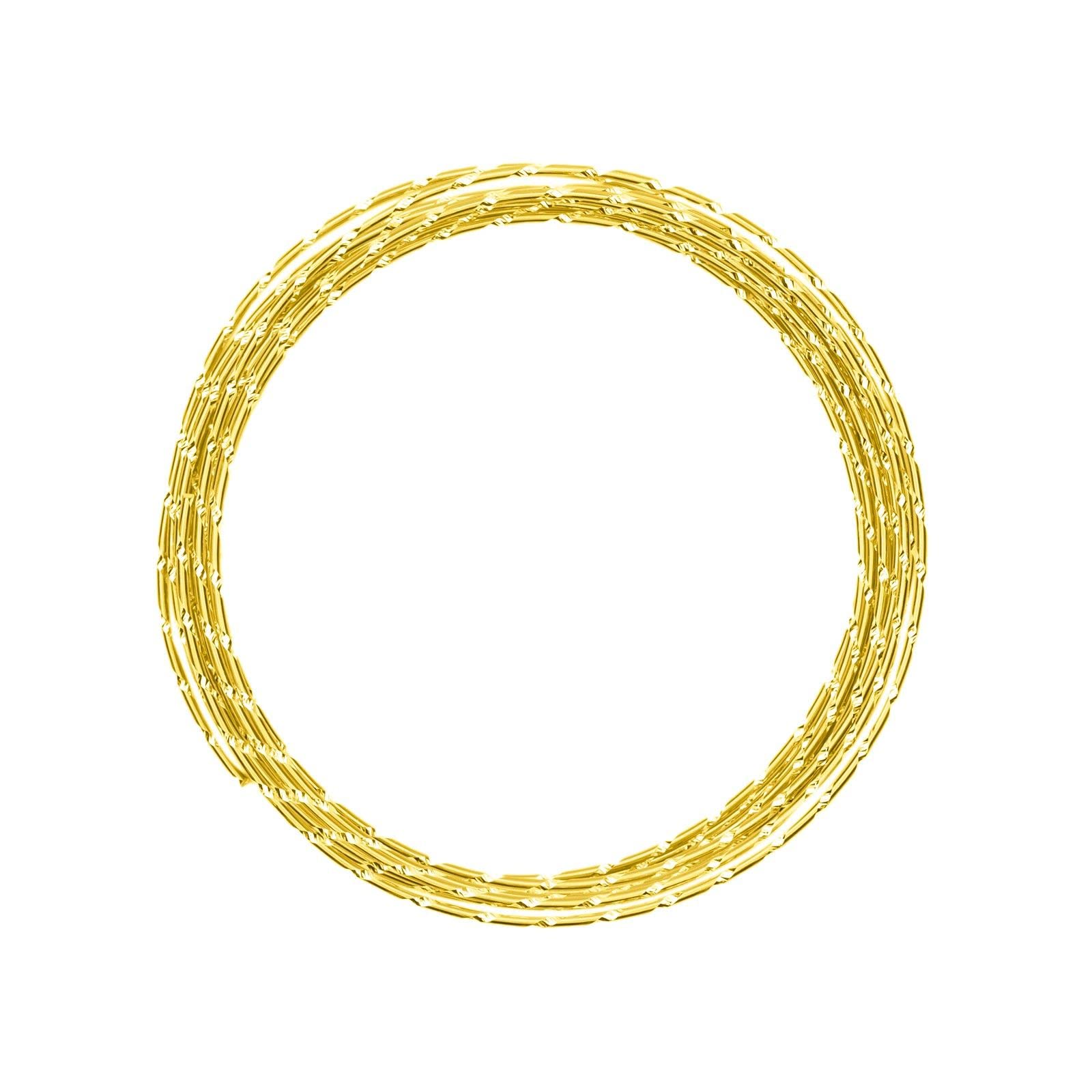 Vaessen Creative Aluminium Craft Wire Diamond Cut 16.4 ft (5 m) x 0.08" (2 mm) Sunny Yellow - Flexible Metallic Wire for Crafting, Flower Arranging, Jewellery Making and Modelling