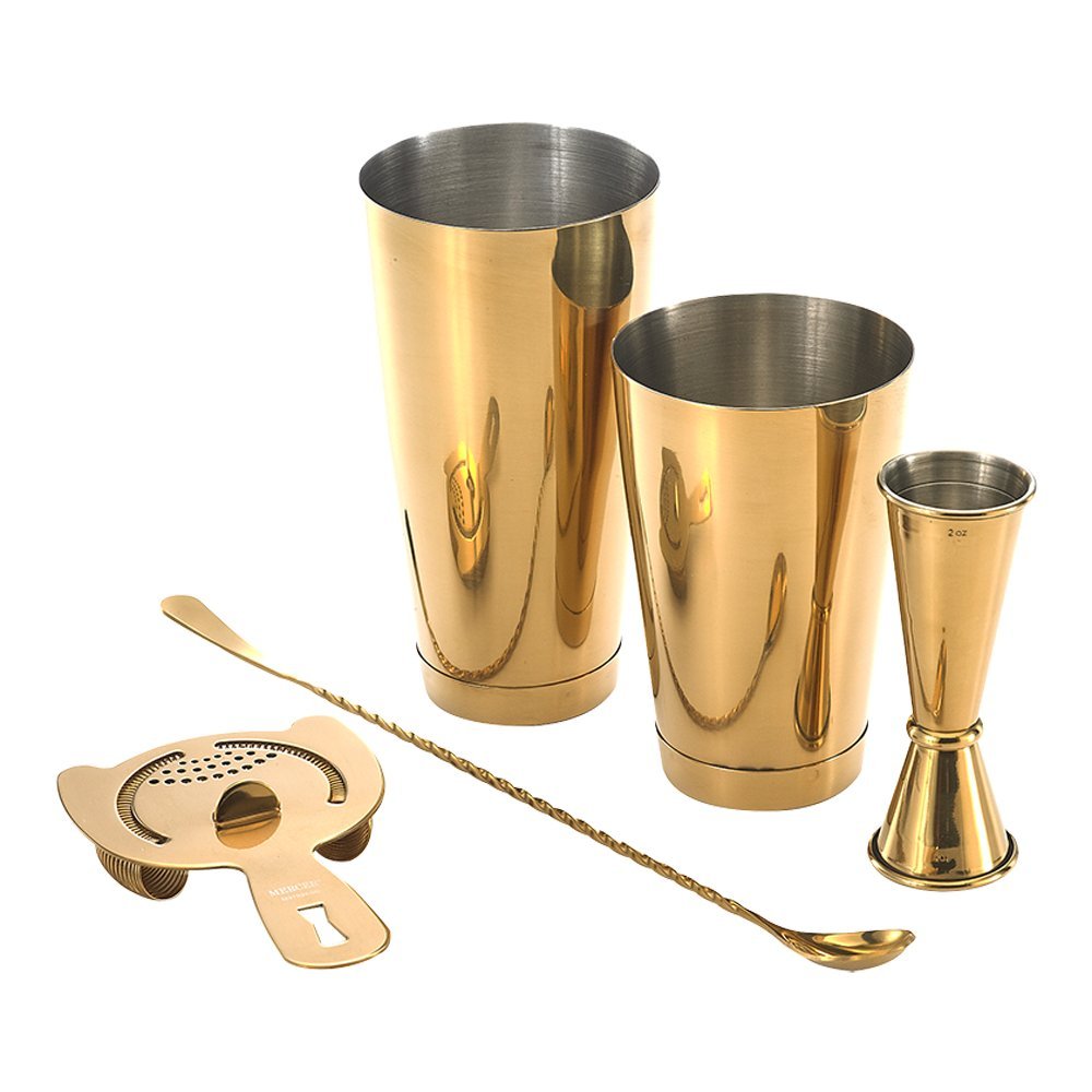 Barfly M37101GD Cocktail Set, 5-Piece Basics, Gold
