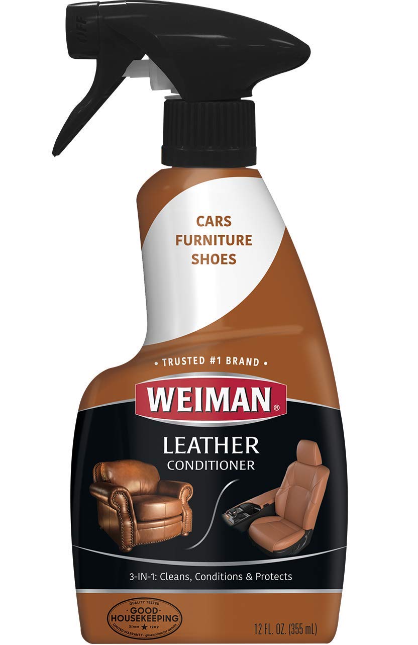 Photo 1 of Weiman Leather Cleaner and Conditioner for Furniture - Cleans Conditions and Restores Leather Surfaces - UV Protectants Help Prevent Cracking or Fading of Leather Car Seats, Shoes, Purses