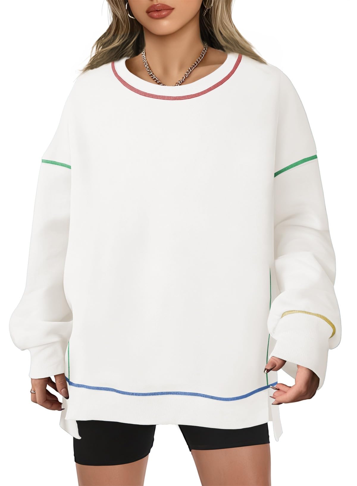 BEIDEFY Game Day Sweatshirt For Women - Oversized Football Crewneck, Long Sleeve, Football Mom Pullover - View #5