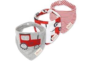 JN&LULU 3-Pack Newborn Baby Bibs Baby Bandana Drool Bibs for Drooling and Teething,Organic Cotton Bibs for Baby Gifts