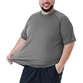 Mens Big and Tall Swim Shirt Sun Protection UPF 50+ Rash Gard Quick Dry T-Shirt