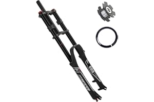 RUJIXU 26 27.5 29 Inch Mountain Bike Suspension Fork Disc Brake Straight/Tapered Manual Lockout Quick Release MTB DH Air Forks with Damping Adjustment Travel 135mm