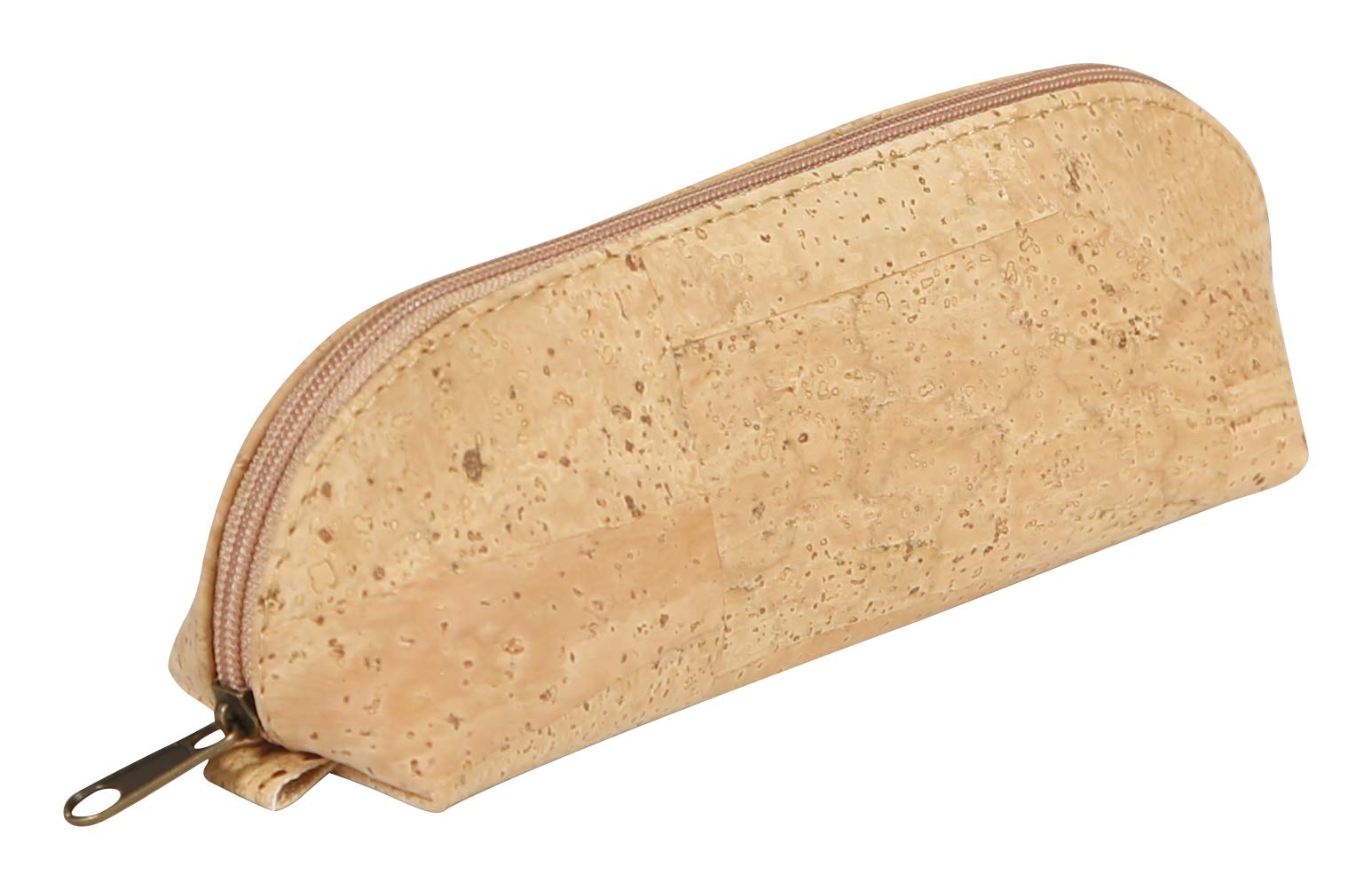 Clairefontaine 420013C - One Small Oval School Pencil Case in Vegan Cork - Dimensions: 16x5x6 cm - Natural Colour - Multi-Functional - Ecological + Practical