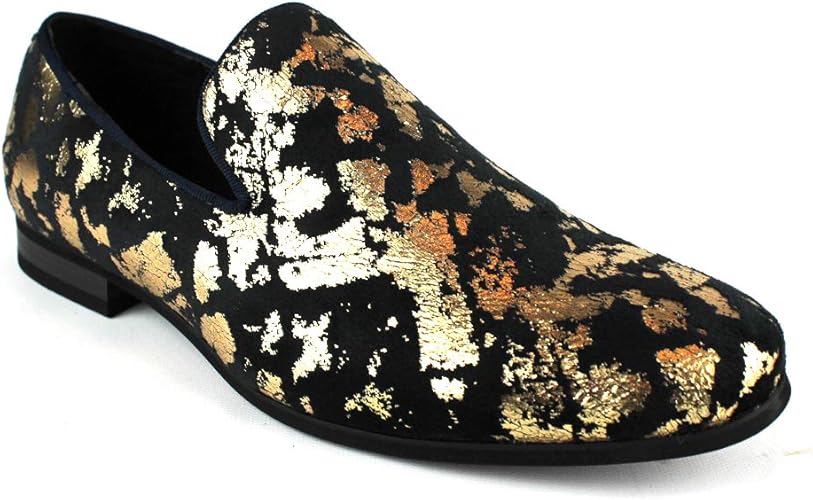 black and leopard print loafers