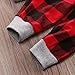 Toddler Baby Boy Girl Christmas Long Sleeve Outfit T-Shirt Tops+Long Plaid Pants Fall Winter Clothes Set (Grey+red, 6-12 Months)