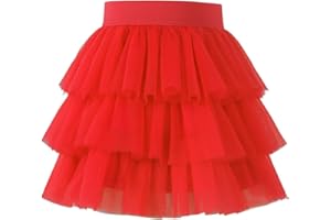 Noomelfish Girls Layered Tutu Skirt Ruffle Tiered Tulle Party Dance Skirt (3-10 Years)