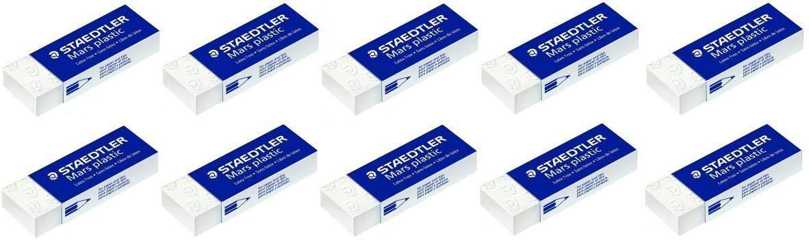 10 x Staedtler Mars Plastic Pencil Eraser Rubbers School Office Drawing