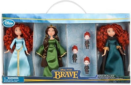 Amazon.com: Disney/Pixar Brave Película Exclusivo 6 Piece Mini Muñeca Set 2 x Merida, reina Elinor trillizos Hermanos: Toys \u0026 Games