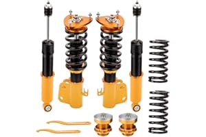 maXpeedingrods Coilovers for Scion XB 2004-2006, for Toyota Echo 2000-2005, Height Coilovers Suspension Kit Coil Strut, Coil Spring Shock Absorber Amortiguador Lowering Kit by 1-3” Twin-tube Gold
